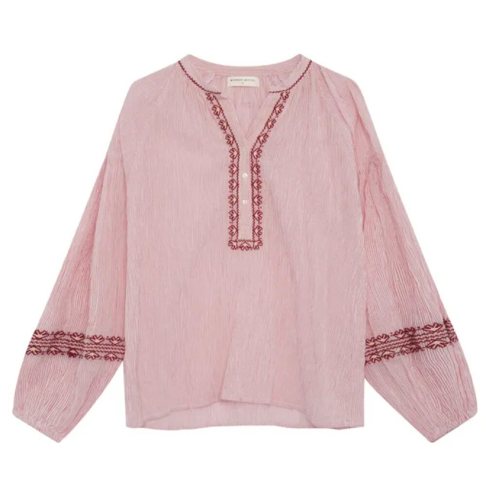 Maison Hotel Lina Blouse in Pink Provenza Stripe